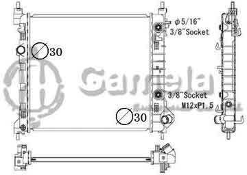 6190322098-T - Radiator for CHEVROLET/GMC Spark 1.2L I4 13-14 A/T DPI: 13342