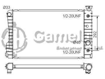 6190322114-T - Radiator for CHEVROLET/GMC LLV/S10 Blazer/Sonoma/S15 Jimmy L4 2.5 85-93 A/T OEM: 3056110, 3057869, 3094915, 52463825 DPI: 206 960 679