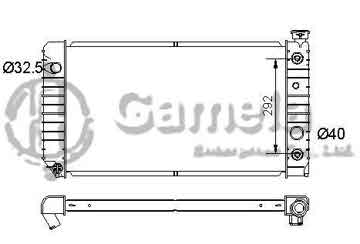 6190322116-T - Radiator for CHEVROLET/GMC S10 Blazer/Jimmy/Sonoma/ S15 Jimmy/Bravada V6 4.3 A/T OEM: 52450021, 52450023, 52452952, 52452953 DPI: 681