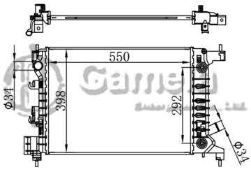 6190322134-T - Radiator for CHEVROLET/GMC Aveo 1.4L 2011 A/T OEM: 95460093