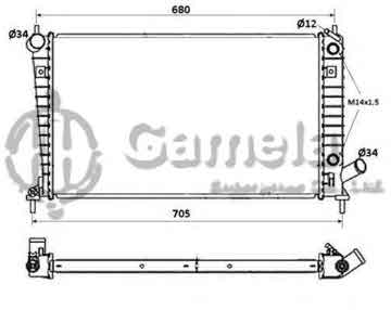 6190322148-T - Radiator for CHEVROLET/GMC SAAB 9-5/9-5 ESTATE 2.0/2.3 97- A/T NISSENS: 68001A OEM: 52466798, 4575718, 5329354