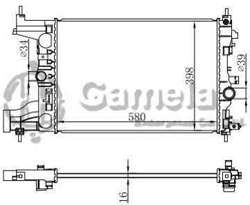 6190322167-T - Radiator for CHEVROLET/GMC CRUZE/ORLANDO 2009 M/T NISSENS: 630727 OEM: 1300299, 13267650, 13281773