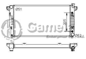 6190407043-T - Radiator for DODGE Ram 2500 3500 V10 8.0 94-02 A/T OEM: 52006478 DPI: 1555