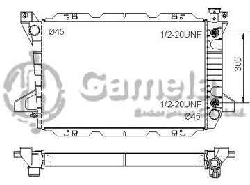 6190604012-T - Radiator for FORD Bronco/F150 250 350 PICKUPS L6 4.9 85-96 A/T OEM: E7TZ8005A, F0TZ8005C, F2TZ8005B, F2TZ8005C DPI: 1454