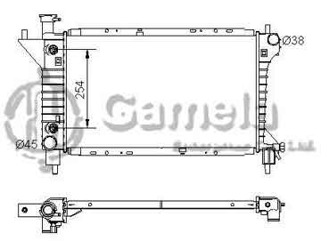 6190604096-T - Radiator for FORD Mustang V6/V8 3.8/5.0 94-96 A/T OEM: F4ZH8005AA, F4ZH8005CA DPI: 1488