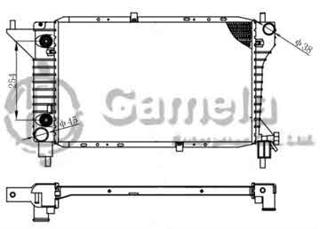 6190604097-T - Radiator for FORD Mustang V8 4.6 1996- A/T OEM: F6ZH8005AA, F6ZZ8005A DPI: 1775