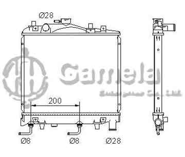 6190604128-T - Radiator for FORD Festiva L4 1.3 88-93 A/T OEM: E8BZ8005B, E9BZ8005A DPI: 263