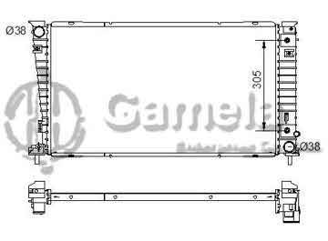 6190604131-T - Radiator for FORD Freestar/Windstar V6 3.0/3.8 99-07 A/T OEM: 1F2H8005AA, 1F2Z8005AA DPI: 2258