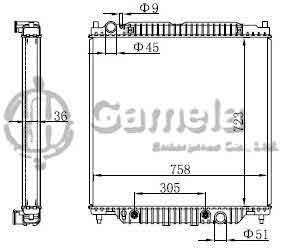 6190604190-T - Radiator for FORD F-250 350 450 550 F53 Super Duty 05-07 A/T OEM: 6C3Z8005A, 6C3Z8005DA DPI: 2887