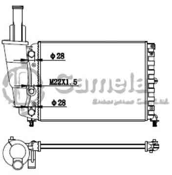 6190620011-T - Radiator for FIAT PUNTO Van 1.1 93-00 M/T NISSENS: 61856 OEM: 7745652, 7718660, 46465015