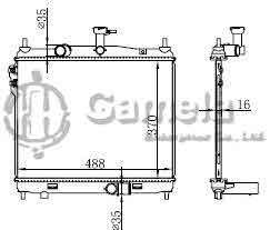 6190825033-T - Radiator for HYUNDAI GETZ1.3 06 M/T