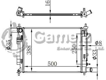 6190825112-T - Radiator for HYUNDAI 瑞纳 AT AT