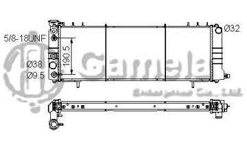 6191016003-T - Radiator for JEEP CHEROKEE/WAGONEER /COMANCHE L4 2.1/2.5 84-94 A/T NISSENS: 60988 OEM: 52079682AE, 52079693, 53007135 DPI: 1193