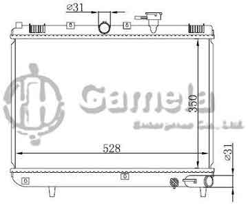 6191109093-T - Radiator for KIA R10 1.3i/1.5i 00-08 MT NISSENS: 66624 OEM: OK30C15200B