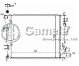 6191109102-T - Radiator for KIA PICANTO 1.0 i 12V 11- A/T OEM: 253101Y150