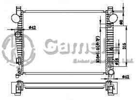 6191304020-T - Radiator for MERCEDES BENZ W220/S280/S320 97-99 A/T NISSENS: 62771A OEM: 2205000003