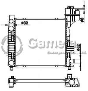 6191304044-T - Radiator for MERCEDES BENZ W168/A140/A160 97-04 M/T NISSENS: 62663 OEM: 1685000002