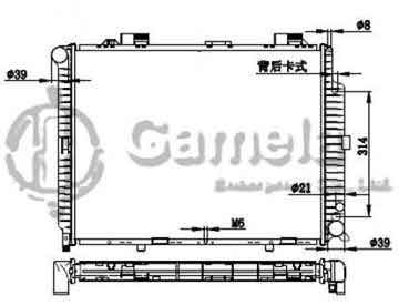 6191304061-T - Radiator for MERCEDES BENZ W210/E300D 95-02 A/T NISSENS: 62689A OEM: 2105001203, 2105005503, 2105006803 DPI: 2069AT