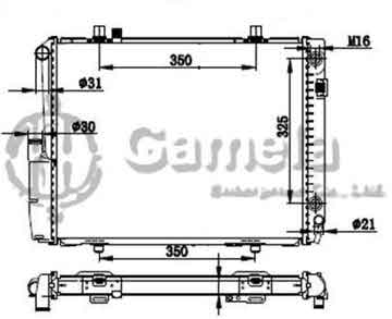 6191304065-T - Radiator for MERCEDES BENZ W201/190E 2.6 82-93 A/T NISSENS: 62582A OEM: 2015006403, 2015006603