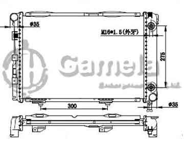 6191304071-T - Radiator for MERCEDES BENZ W124/200/250D/E20D 84-93 A/T NISSENS: 62557A OEM: 1245000503, 1245002403