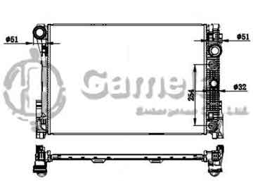 6191304099-T - Radiator for MERCEDES BENZ C CLASS W204 08- A/T NISSENS: 67168 OEM: 2045000403, 2045001503, 2045002803