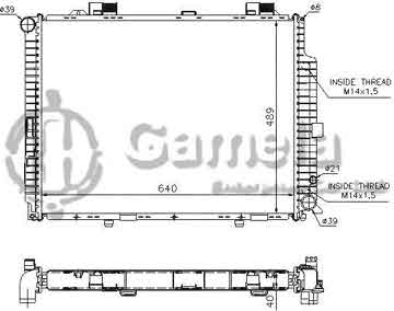 6191304116-T - Radiator for MERCEDES BENZ E-CLASS W210 E300 TURBO-D 95-02 A/T NISSENS: 62612A OEM: 2105003203, 2105003503, 2105006603