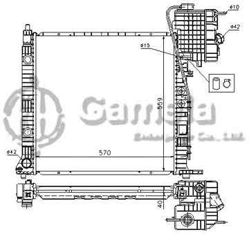 6191304119-T - Radiator for MERCEDES BENZ V-CLASS W638 96- M/T OEM: 6385012701, 6385013001