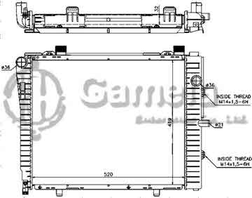 6191304125-T - Radiator for MERCEDES BENZ C-CLASS W202 93-02 A/T NISSENS: 62712A OEM: 2025005203
