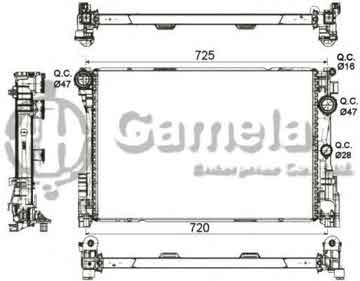 6191304129-T - Radiator for MERCEDES BENZ C-CLASS (W204) 2007 M/T OEM: 0995006203, 0995002703, A0995006203, A0995002703