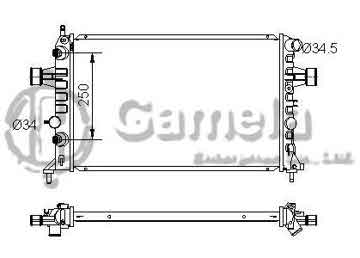 6191516009-T - Radiator for OPEL ASTRA G / ZAFIRA A 16V 1.6/1.8/2.2i 1998- A/T NISSENS: 63246A OEM: 9193265, 1300257, 1300196, 09119482