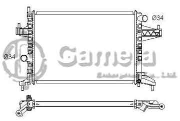 6191516011-T - Radiator for OPEL COMBO / CORSA C / TIGRA B 16V/Tdi1.8/1.7 2000- M/T NISSENS: 63008A OEM: 9201956, 1300237, 24445163