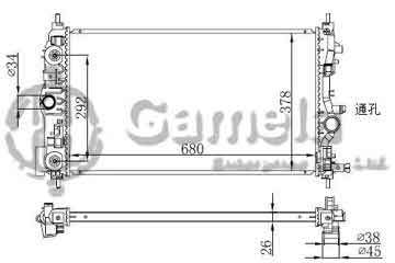 6191516012-T - Radiator for OPEL ASTRA J 1.4/1.6 09- A/T NISSENS: 630724 OEM: 13311079, 1300306