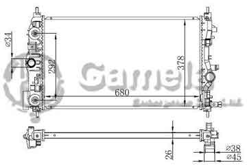 6191516020-T - Radiator for OPEL ASTRA J 2.0 CDTI 09- A/T NISSENS: 630723 OEM: 13310787, 1300305