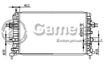 6191516023-T - Radiator for OPEL ASTRA H 16V 1.6/1.8i 04- M/T NISSENS: 63028A OEM: 1300266, 13170110, 13145211