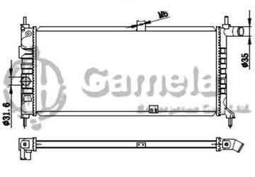 6191516067-T - Radiator for OPEL KADETTE 1.6' 84-94 M/T NISSENS: 632741 OEM: 1302029, 1302077