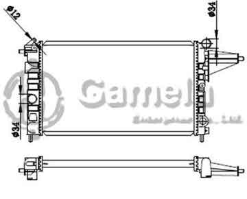 6191516071-T - Radiator for OPEL VECTRA A 1.4 88- M/T NISSENS: 632231 OEM: 1300088, 90264491, 1300087