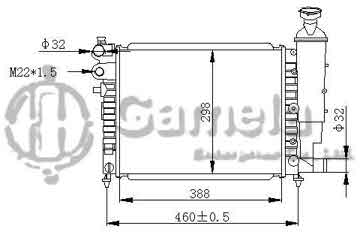 6191607014-T - Radiator for PEUGEOT 1.6(96-)1.0i 954 TU9M,96 M/T OEM: 1301SQ, 1301SR, 1301SW, 1301TA