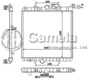 6191607017-T - Radiator for PEUGEOT 206 HA/TCHBACK 1.1/1.4/1.6 98- M/T NISSENS: 63708A OEM: 1330H2, 133312, 133037, 1330B3, 1330F9