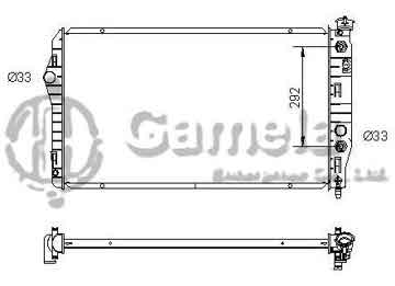 6191620028-T - Radiator for PONTIAC FIREBIRD V8 5.7 93-02 A/T NISSENS: 60922 OEM: 52458219, 52458220, 52466003, 52472602, 52471357 DPI: 1486