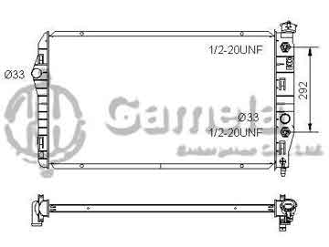 6191620029-T - Radiator for PONTIAC FIREBIRD V6 3.4/3.8 93-02 A/T OEM: 52452847, 52452848, 52470329, 52486939 DPI: 1485