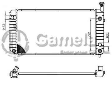 6191620038-T - Radiator for PONTIAC GRAND PRIX V6 3.1 91-93 A/T NISSENS: 60895A OEM: 52455459 DPI: 1206