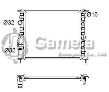 6191814006-T - Radiator for RENAULT CLIO 1.2i 1998-2000 M/T NISSENS: 63884 OEM: 7700314382