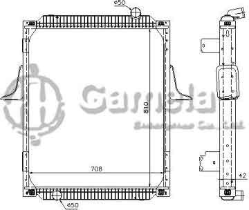 6191814034-T - Radiator for RENAULT TRUCKS KERAX 97- M/T NISSENS: 67248 OEM: 5010315748