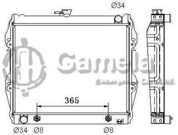 6192025110-T - Radiator for TOYOTA 4 RUNNER / PICKUP L4 2.4 84-87 A/T NISSENS: 69469 OEM: 1640035110, 1640035130, 1640035140, 1640035330 DPI: 15