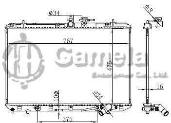 6192025163-T - Radiator for TOYOTA HIGHLANDER 3.3 08-10 A/T