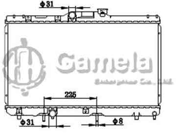 6192025300-T - Radiator for TOYOTA COROLLA AE110 1.3/1.6/1.8 92-99 A/T NISSENS: 648681 OEM: 1640002110, 1640002111, 1640015500, 1640015501, 1640016430, 1640016431