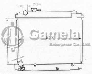 6192025381-T - Radiator for TOYOTA DYNA LY211 3L'97-99 M/T OEM: 164005B240