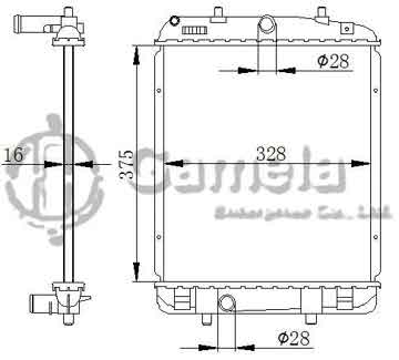 6192025405-T - Radiator for TOYOTA AYGO (B10) 1.4 HDI (WNB10) 05- M/T NISSENS: 64687 OEM: 16400YV010, 16400YV020