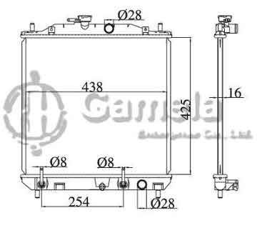 6192025434-T - Radiator for TOYOTA AVENSIS 07 A/T OEM: 16400BZ020