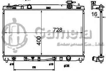 6192025448-T - Radiator for TOYOTA CAMRY 2007-2009г 2.4 USA A/T NISSENS: 646808 OEM: 164000H210